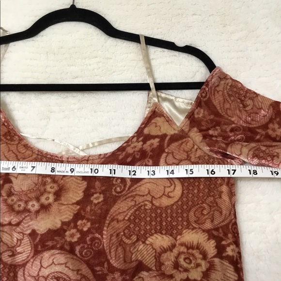 Chaser velvet vintage inspired tapestry mini orange dress size small - Picture 6 of 9